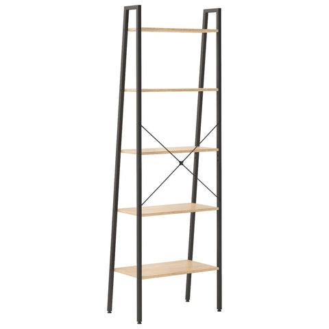 vidaXL 5-Tier Standing Shelf Light Brown and Black 56x35x174 cm
