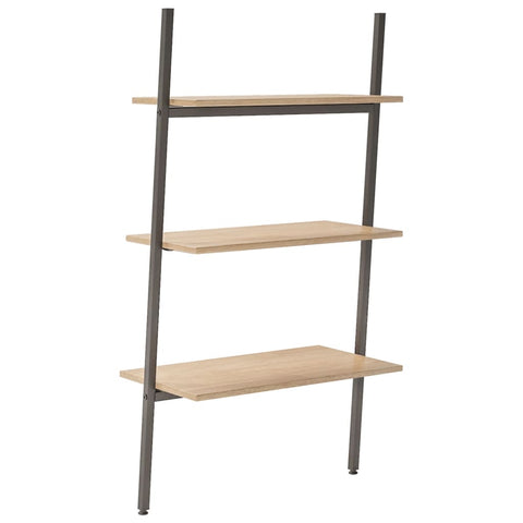 vidaXL 3-Tier Leaning Shelf Light Brown and Black 64x34x116 cm