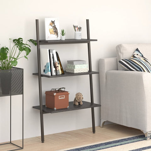 vidaXL 3-Tier Leaning Shelf Black 64x34x116 cm