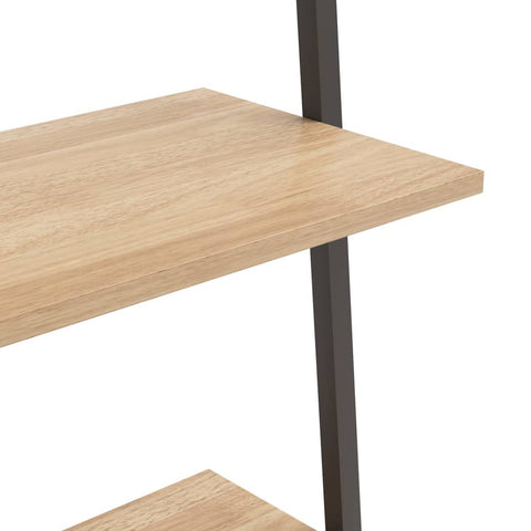 vidaXL 4-Tier Leaning Shelf Light Brown and Black 64x34x150.5 cm