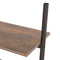 vidaXL 5-Tier Leaning Shelf Dark Brown and Black 64x34x185.5 cm