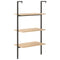 vidaXL 3-Tier Leaning Shelf Light Brown and Black 64x35x120.5 cm