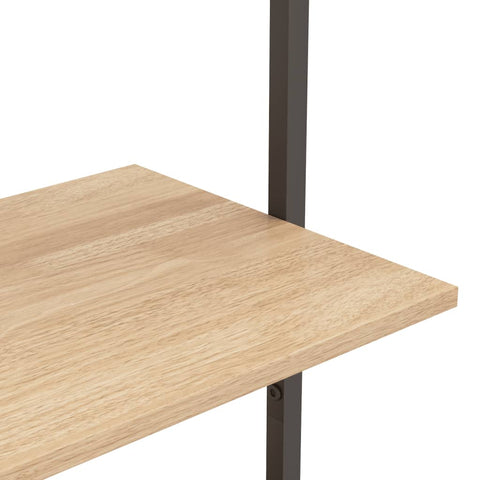 vidaXL 3-Tier Leaning Shelf Light Brown and Black 64x35x120.5 cm
