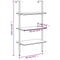 vidaXL 3-Tier Leaning Shelf Light Brown and Black 64x35x120.5 cm