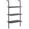 vidaXL 3-Tier Leaning Shelf Black 64x35x120.5 cm