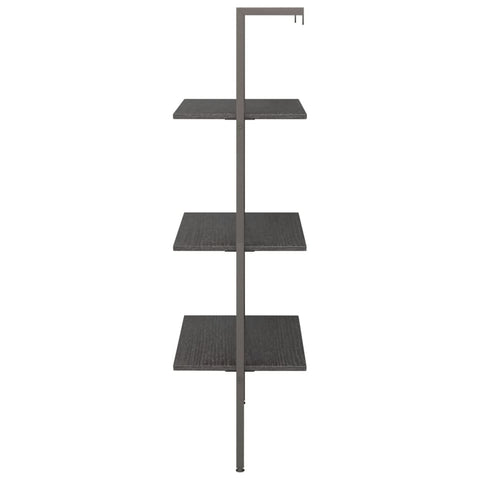 vidaXL 3-Tier Leaning Shelf Black 64x35x120.5 cm