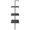 vidaXL 3-Tier Leaning Shelf Black 64x35x120.5 cm