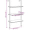 vidaXL 3-Tier Leaning Shelf Black 64x35x120.5 cm