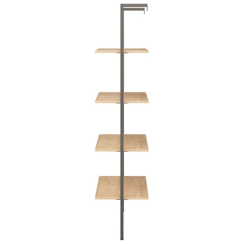vidaXL 4-Tier Leaning Shelf Light Brown and Black 64x35x152.5 cm