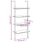 vidaXL 4-Tier Leaning Shelf Light Brown and Black 64x35x152.5 cm