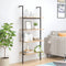 vidaXL 4-Tier Leaning Shelf Light Brown and Black 64x35x152.5 cm