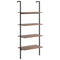 vidaXL 4-Tier Leaning Shelf Dark Brown and Black 64x35x152.5 cm