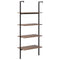 vidaXL 4-Tier Leaning Shelf Dark Brown and Black 64x35x152.5 cm