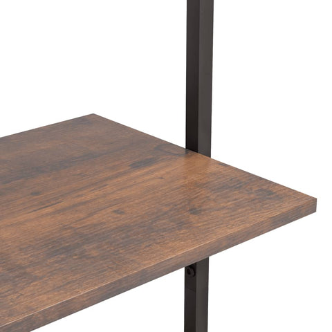 vidaXL 4-Tier Leaning Shelf Dark Brown and Black 64x35x152.5 cm