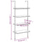 vidaXL 4-Tier Leaning Shelf Dark Brown and Black 64x35x152.5 cm