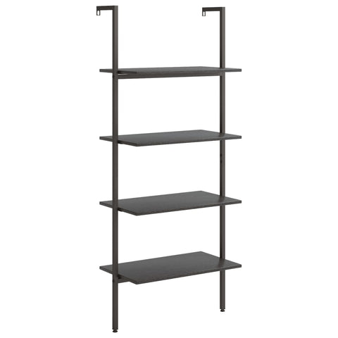 vidaXL 4-Tier Leaning Shelf Black 64x35x152.5 cm