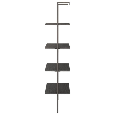 vidaXL 4-Tier Leaning Shelf Black 64x35x152.5 cm