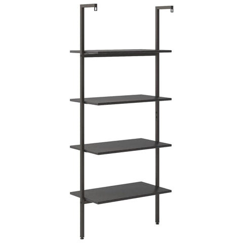 vidaXL 4-Tier Leaning Shelf Black 64x35x152.5 cm