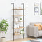vidaXL 5-Tier Leaning Shelf Light Brown and Black 64x35x185 cm