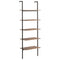 vidaXL 5-Tier Leaning Shelf Dark Brown and Black 64x35x185 cm