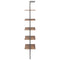 vidaXL 5-Tier Leaning Shelf Dark Brown and Black 64x35x185 cm