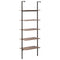 vidaXL 5-Tier Leaning Shelf Dark Brown and Black 64x35x185 cm
