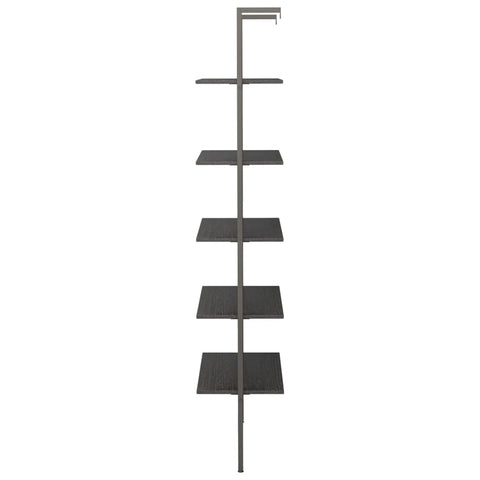 vidaXL 5-Tier Leaning Shelf Black 64x35x185 cm