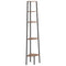 vidaXL 5-Tier Corner Shelf Dark Brown and Black 45.5x31.5x180 cm