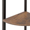 vidaXL 5-Tier Corner Shelf Dark Brown and Black 45.5x31.5x180 cm