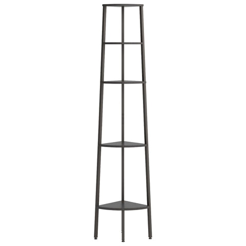 vidaXL 5-Tier Corner Shelf Black 45.5x31.5x180 cm