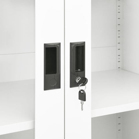 vidaXL Office Cabinet White 90x40x180 cm Steel