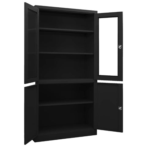 vidaXL Office Cabinet Black 90x40x180 cm Steel