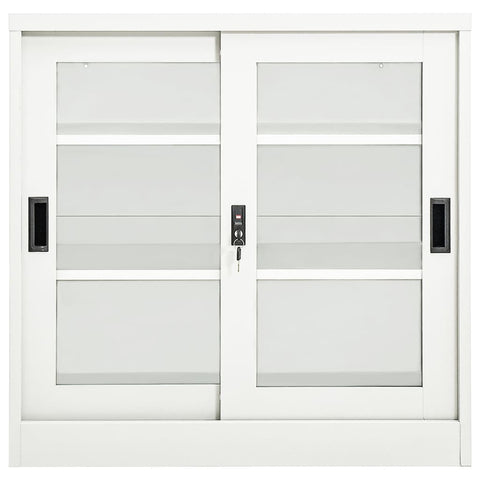 vidaXL Sliding Door Cabinet White 90x40x90 cm Steel