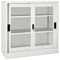 vidaXL Sliding Door Cabinet Light Grey 90x40x90 cm Steel
