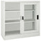 vidaXL Sliding Door Cabinet Light Grey 90x40x90 cm Steel