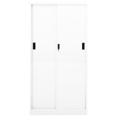 vidaXL Office Cabinet with Sliding Door White 90x40x180 cm Steel