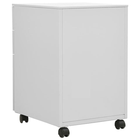 vidaXL Mobile File Cabinet Light Grey 39x45x60 cm Steel