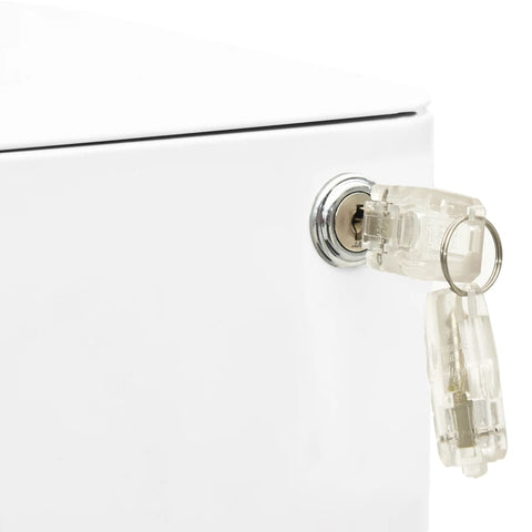 vidaXL Mobile File Cabinet White 30x45x59 cm Steel