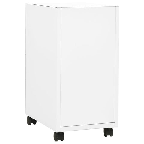 vidaXL Mobile File Cabinet White 30x45x59 cm Steel