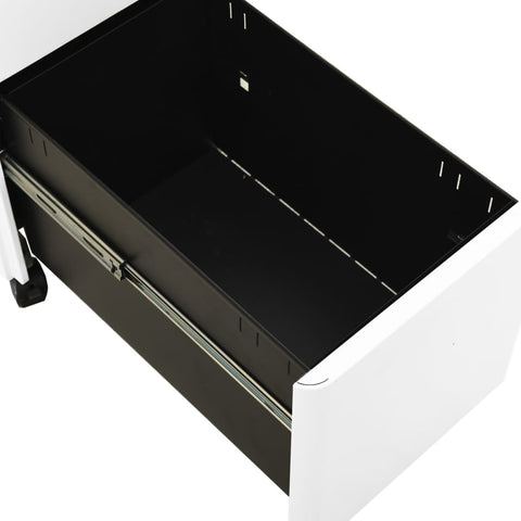 vidaXL Mobile File Cabinet White 30x45x59 cm Steel
