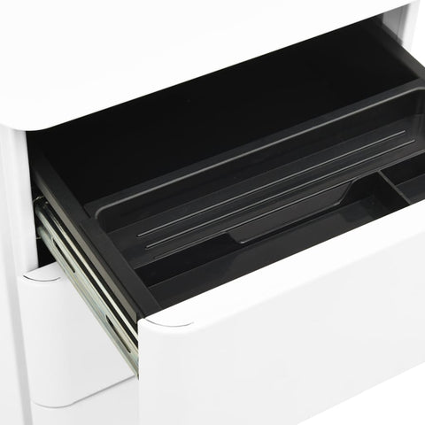 vidaXL Mobile File Cabinet White 30x45x59 cm Steel