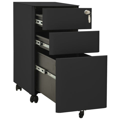 vidaXL Mobile File Cabinet Anthracite 30x45x59 cm Steel