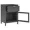 vidaXL Nightstand Anthracite 40x30x54.5 cm Steel and Glass