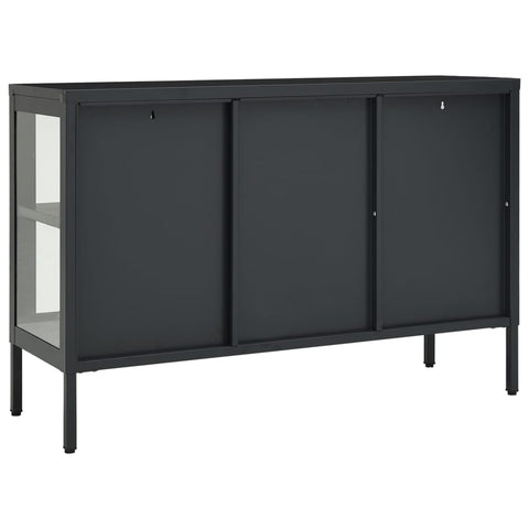 vidaXL Sideboard Anthracite 105x35x70 cm Steel and Glass