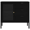 vidaXL Sideboard Black 75x35x70 cm Steel and Tempered Glass