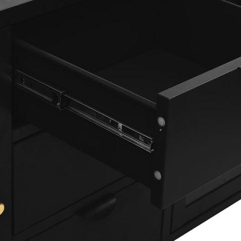 vidaXL Sideboard Black 105x35x70 cm Steel and Tempered Glass