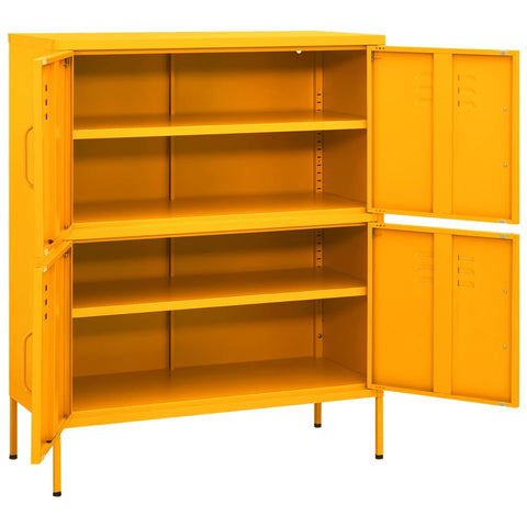 vidaXL Storage Cabinet Mustard Yellow 80x35x101.5 cm Steel