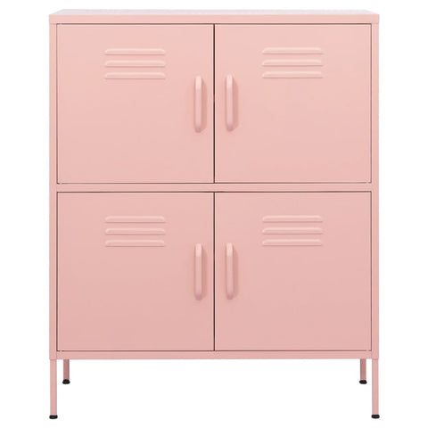 vidaXL Storage Cabinet Pink 80x35x101.5 cm Steel