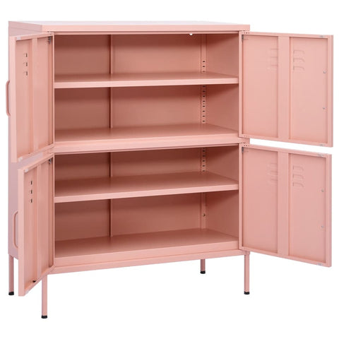 vidaXL Storage Cabinet Pink 80x35x101.5 cm Steel