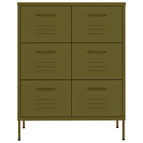 vidaXL Drawer Cabinet Olive Green 80x35x101.5 cm Steel